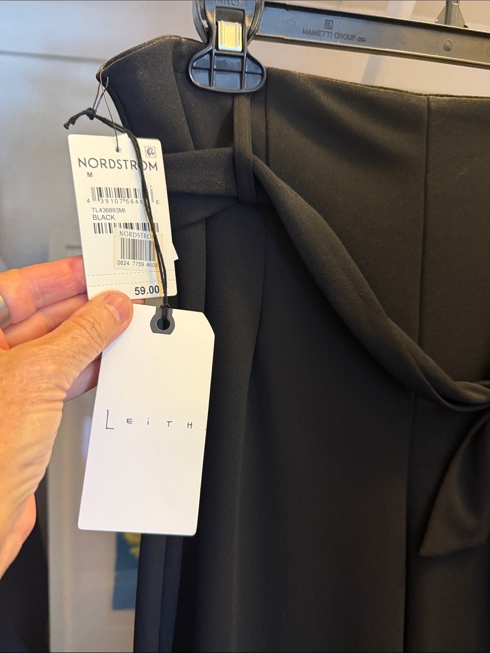 NWT Leith Black Tie-Waist Side Zip 25 Inch Inseam Pants - Gorgeous